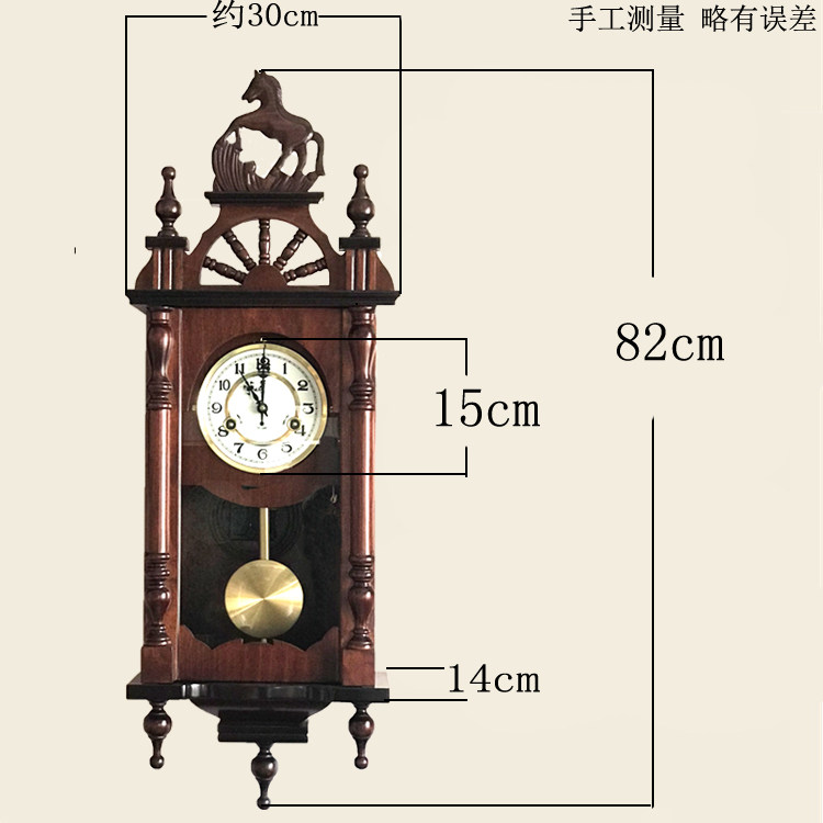 北极星机械机芯挂钟老式发条表复古摆钟欧式实木客厅整点报时钟表_虎窝淘