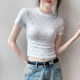 Gebeishang Slim Fit Hot Diamond Style ເສື້ອຍືດແຂນສັ້ນສໍາລັບແມ່ຍິງ