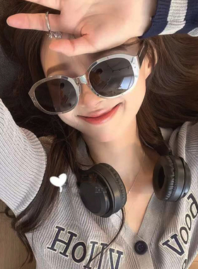 造型椭圆形个性男女金属墨镜新品