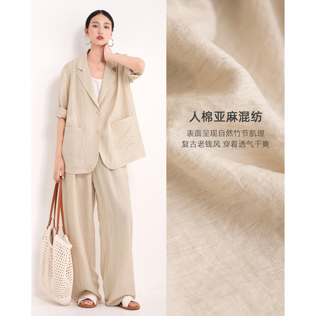 CR old money style linen thin casual blazer