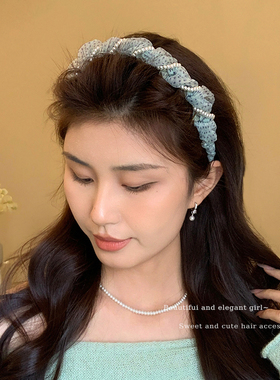 小清新带齿波浪发箍女