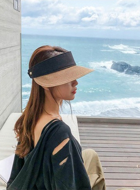 网红ins风遮脸韩版百搭空顶帽子