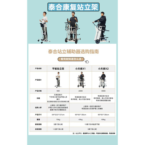 泰合康复训练站立架新款截瘫直立家用成人移位机中风下肢偏瘫器材 - 图0