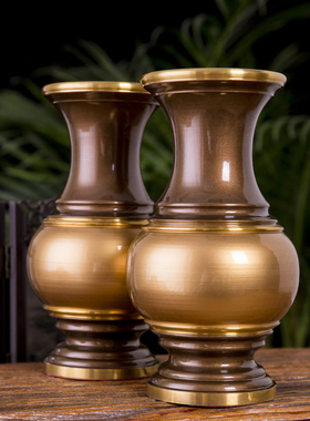 花瓶供奉佛前纯铜纯铜