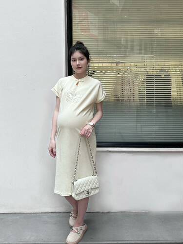 【清仓】孕妇夏季休闲宽松显瘦连衣裙小个子减龄短袖连衣裙 - 图2