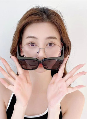 近视套镜大框方形墨镜男女通用