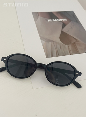 复古椭圆小框ins拍照墨镜带度数