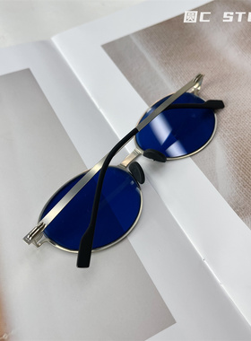 韩系清冷风度假墨镜复古椭圆