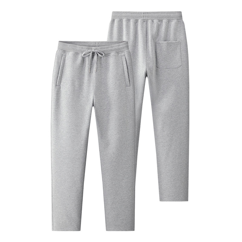 男子针织纯棉卫裤春秋季灰色加绒裤 哥思达休闲裤