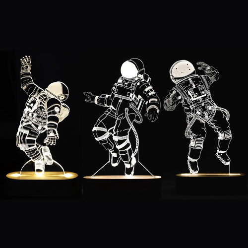 北欧实木宇航员3D夜灯|ins太空科幻宇宙台灯走心超火网红生日礼物 - 图3