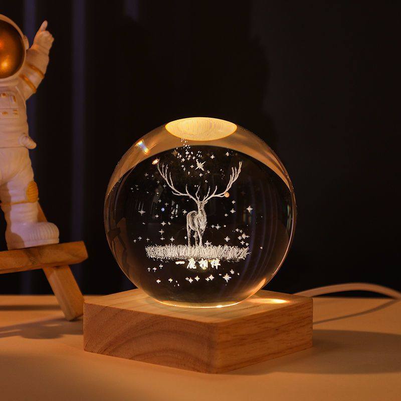 母亲节礼物发光水晶球小夜灯桌面摆件生日礼物送妈妈女生闺蜜实用