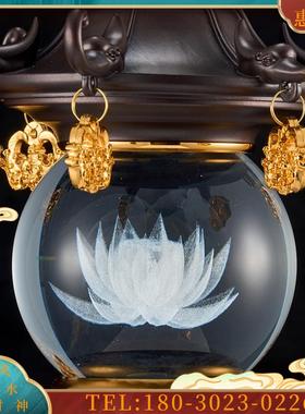 精铸合金H2六福圆球水晶灯复古宫灯供灯电子佛灯长明灯