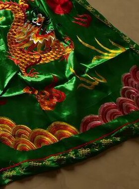 刺绣关公披风绿色斗篷神衣
