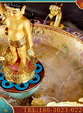 佛具景泰蓝纯铜九龙吐水浴佛盆太子佛浴佛用品浴佛勺子