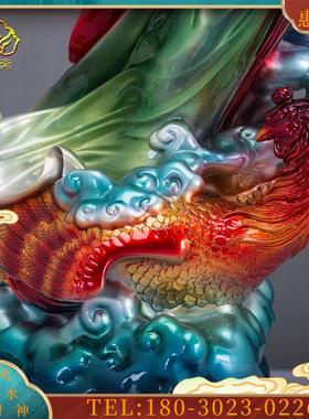 铜彩绘飘带九天玄女神像无极元君九天玄女娘娘汉白玉摆件