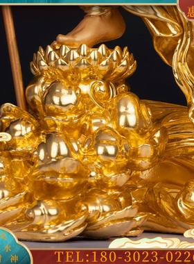 纯铜贴金面然大士佛像