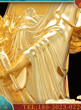 台湾铜鎏金乘龙观音佛像观音菩萨三十三观音铜像家庭佛堂