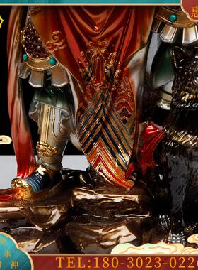 16寸台湾纯铜彩绘杨戬神像二郎神佛像供奉摆件二郎真君