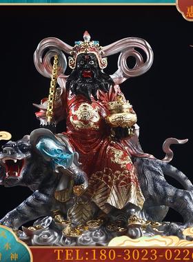 赵公明摆件仿铜树脂骑虎武财神赵公明守护神家用佛像店铺【议价】