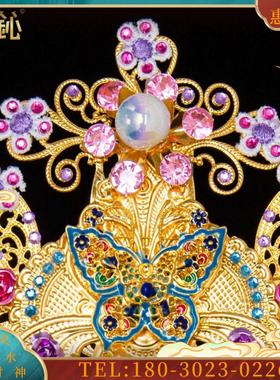 娘娘头饰神像帽子黑老太观音凤冠仙家配饰佛像配件装饰