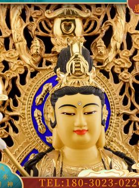 台湾东方三圣全铜鎏金日光菩萨月光娘娘 药师佛佛像 【议价】