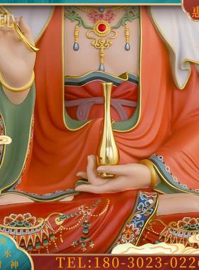 敦煌彩观世音菩萨佛像南海观音坐海莲佛堂玄关家用摆件