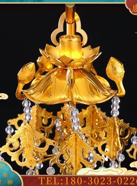 圆通佛具用品寺院佛堂璎珞鎏金莲花摆件佛像供具供佛幢幡挂件一对