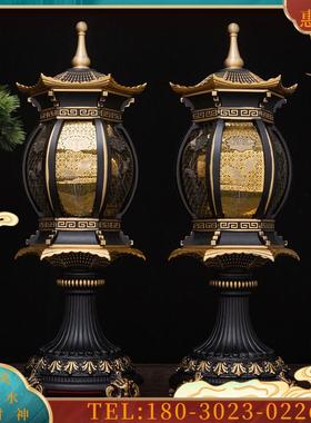 复古莲花灯LED供灯观音佛前荷叶莲花灯寺庙佛堂家用长明灯