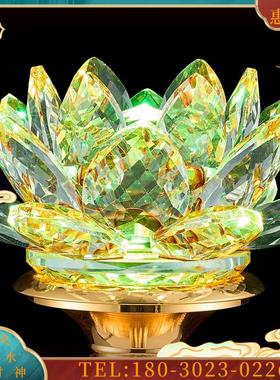 1八吉祥水晶灯莲花灯LED复古宫灯电子供灯供奉佛灯长明灯