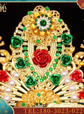 品凤冠神像头饰观音泰山娘娘戴的帽子黑妈妈纯手工小配件