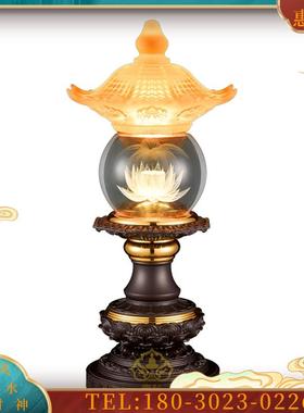 树脂塔顶水晶灯圆球莲花灯复古宫灯佛灯观音佛前供灯摆件