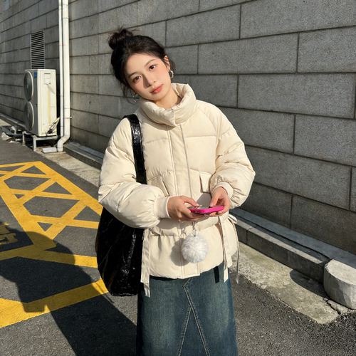 温柔风立领冬季设计感宽松大码小个子加厚保暖防寒棉服外套女棉袄 - 图0