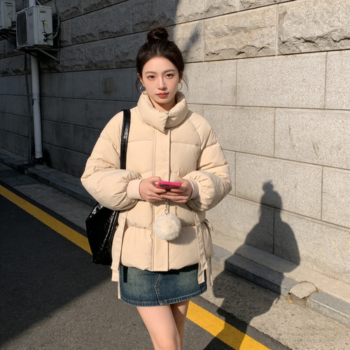 温柔风立领冬季设计感宽松大码小个子加厚保暖防寒棉服外套女棉袄 - 图1