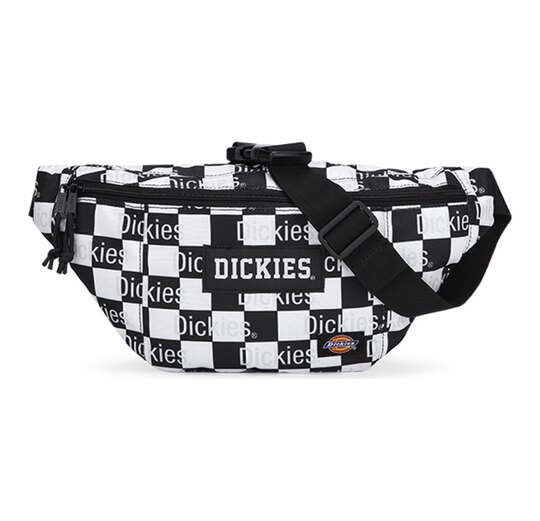 正品迪克Dickies黑白腰包棋盘格胸包饺子包182U90LBB20WH03