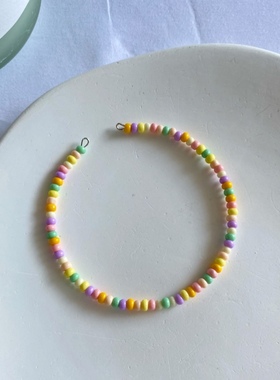 pupu原创手工甜蜜马卡龙串珠ins