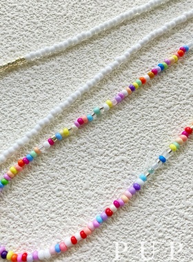 手工项链串珠圆珠链女