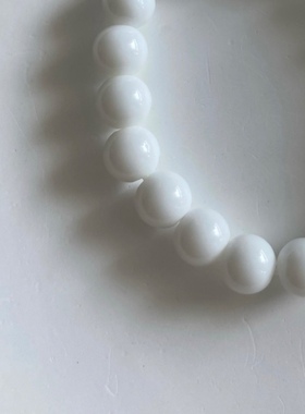 PUPU原创手工「珍珠冰牛奶」白色弹力串珠琉璃手串夏日简约百搭