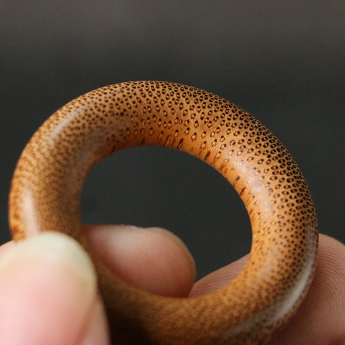 精品天然满花鱼籽纹老玉竹文玩竹圈配饰挂件车钥匙手机手指环竹环 - 图0