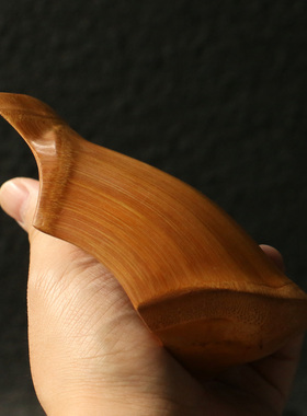 纯手工制作天然龟甲竹茶则手把件