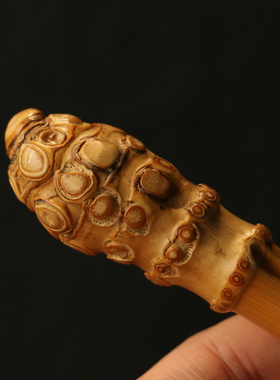 纯手工制作天然满钉实心竹烟嘴