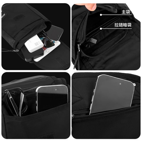 新款男士户外腰包多功能骑行腿包运动百搭单肩斜挎包小背包旅行包 - 图2