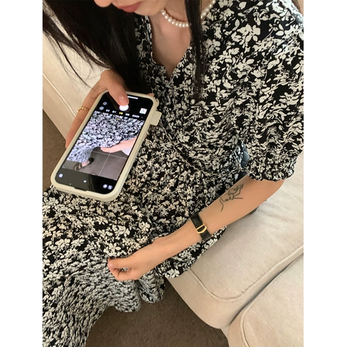 Летнее платье, приталенная длинная юбка для отдыха, свежий милый корсет, городской стиль, в цветочек