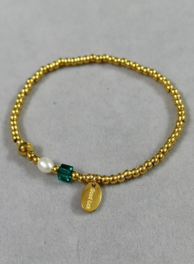 HuoTing女钛钢镀金天然珍珠日韩