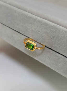 HuoTing女镀金精致百搭宝石戒指