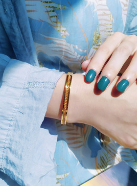 金属不褪色网红18k卡扣手镯情侣