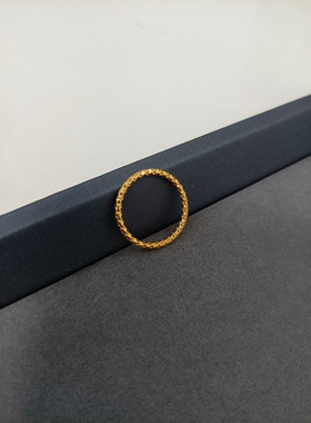 女钛钢镀金简约百搭波光粼粼戒指