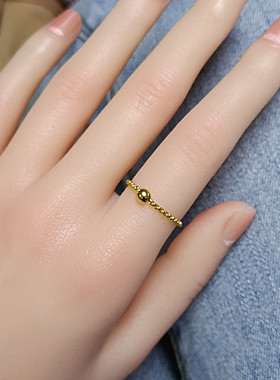 小众简约钛钢18k包金圆珠链条