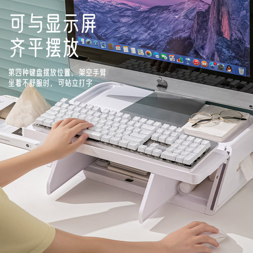 电脑显示器增高架台式收纳屏幕支架垫高底座工位办公室桌面置物架 - 图1