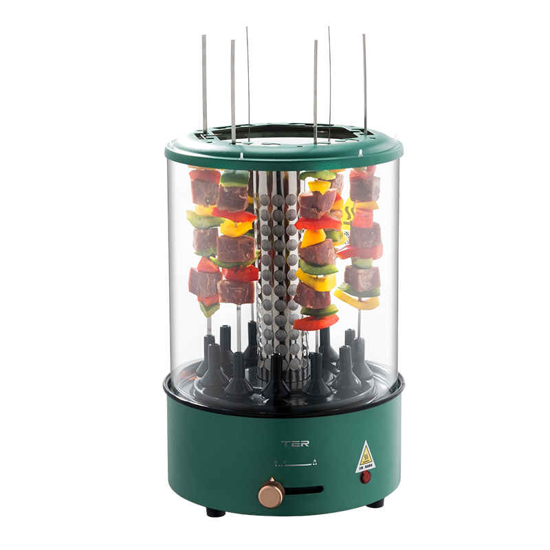 美国ter电烧烤炉烤串机家用全自动旋转无烟烧烤电