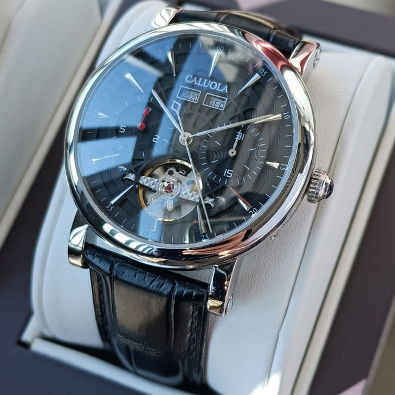 卡罗莱正品陀飞轮镂空男士全男表 luoscat洛诗卡特国产腕表